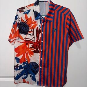 Banana Stand Colorful Striped and Floral Men's Shirt